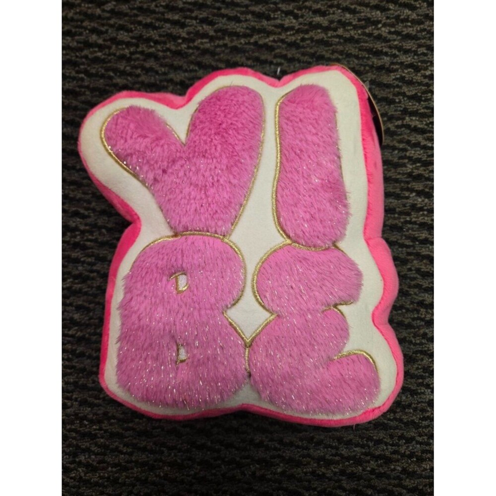 FAO Schwarz Rock & Glam VIBE Pink Pillow 10" Plush Sparkle Heart Stuffed Toy